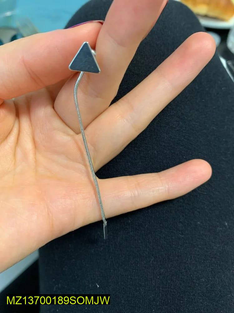 Pair Of Alloy Silver Plated Stylish Long Tassel Earrings